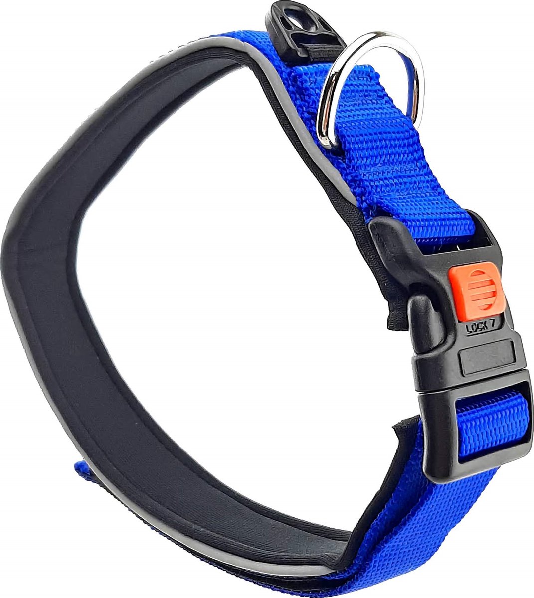 Nobleza Zwemhalsband - Maat L - Verstelbaar 44 / 50cm - Hondenhalsband waterdicht - Reflecterend - Veiligheidssluiting - Blauw
