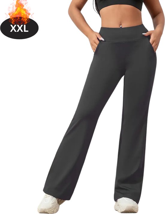 Pantalon d'entraînement Livano pour femme - Pantalon de sport - Pantalon d'entraînement long - Survêtement - Vêtements de sport - Gris foncé - XXL