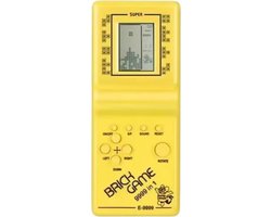 JustValue Handheld Spelcomputer Geel - Retro Spelcomputer - Spelcomputer Voor Kinderen - Spelcomputer Met Spelletjes - Classic game - Retro spel - Retro Game Stick - Blokken