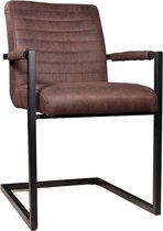OFFRE SET: Chaise de salle à manger 4 pièces avec accoudoirs marron Chaise de salle à manger design industriel Noor