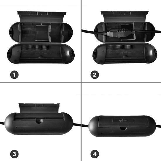 Kabelmof voor Buiten - 2 stuks - Stekkersafe Kabelmof - Veiligheidsbox - Stekkerbox voor buiten - Kabelmof - Safebox - Kabel behuizing - Kabelverbinder van Bluebuilt — afbeelding 4