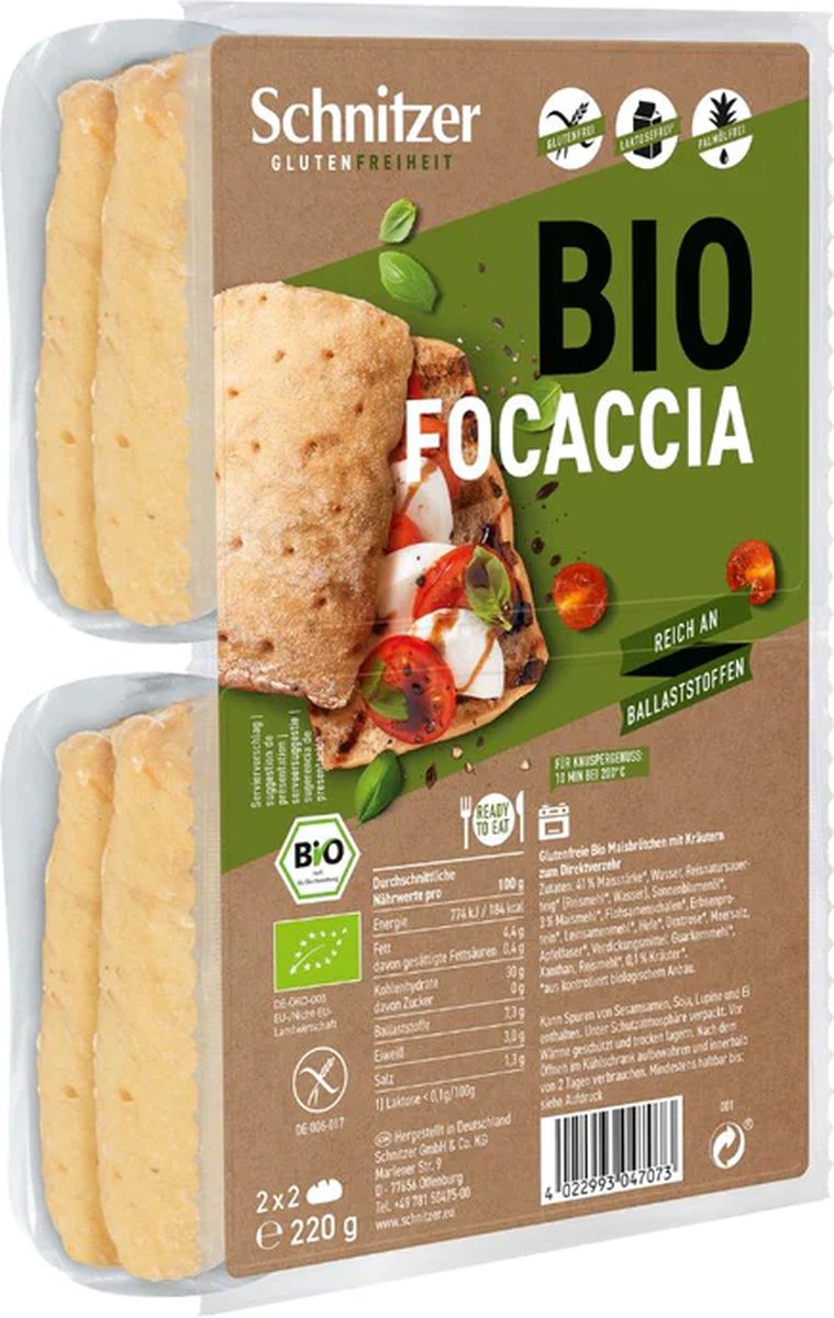 Goedkoopste Schnitzer BIO Focaccia 220GR