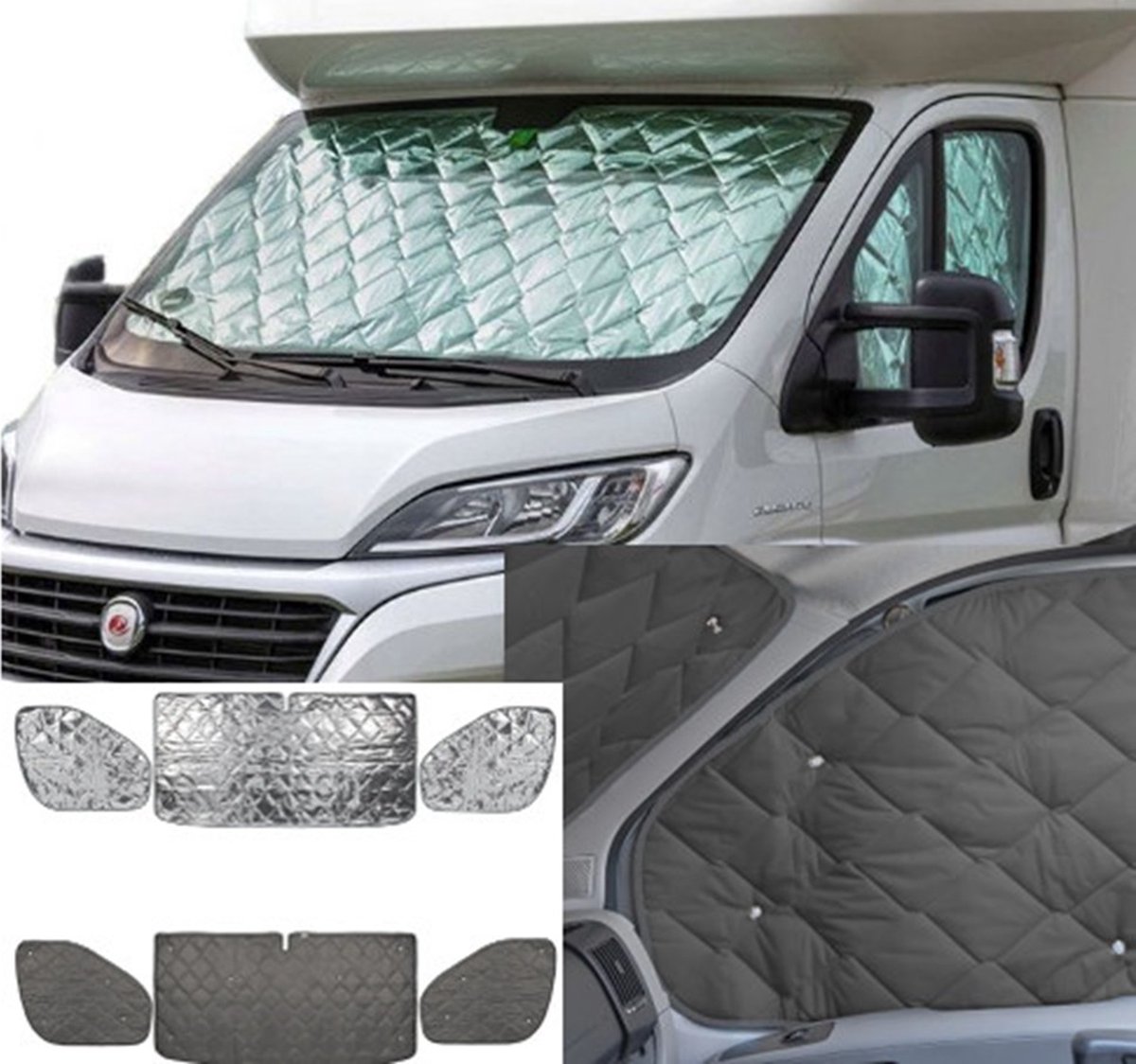 Raamisolatie Fiat Ducato Citroën Jumper Peugeot Boxer vanaf 2014 zilver-black X290
