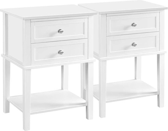 2dekans | Yaheetech Nachtkastje Met 2 Lades – 40 x 35 x 60 - Slaapkamer | Nachtkastjes