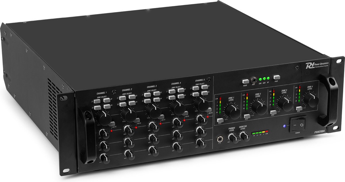 Power Dynamics PAM2004 4-zone matrix versterker - Versterker voor 100V installaties - 4x 200W