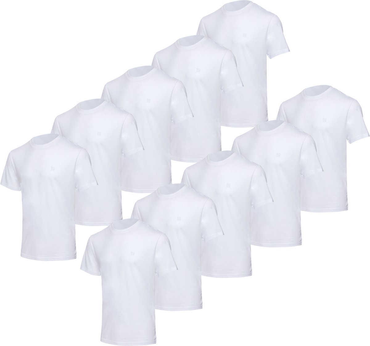 BOXR Underwear - T Shirt Heren - Regular Fit - Bamboe & Biologisch Katoen - 10-Pack Wit - Ronde Hals - Zijdezacht & Ademend