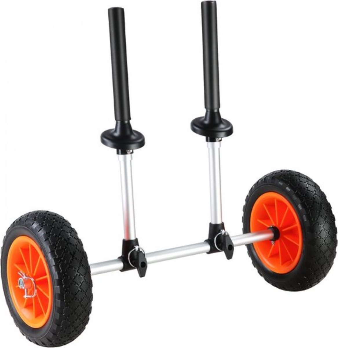 Kajaktrolley 252x670x605 mm kanotrolley belastbaar tot 127 kg surftrolley aluminiumlegering 20 cm rubberen wielen 110-455 mm verstelbaar voor boottrolley kajak kanotrolley trolley surftrolley boottrailer