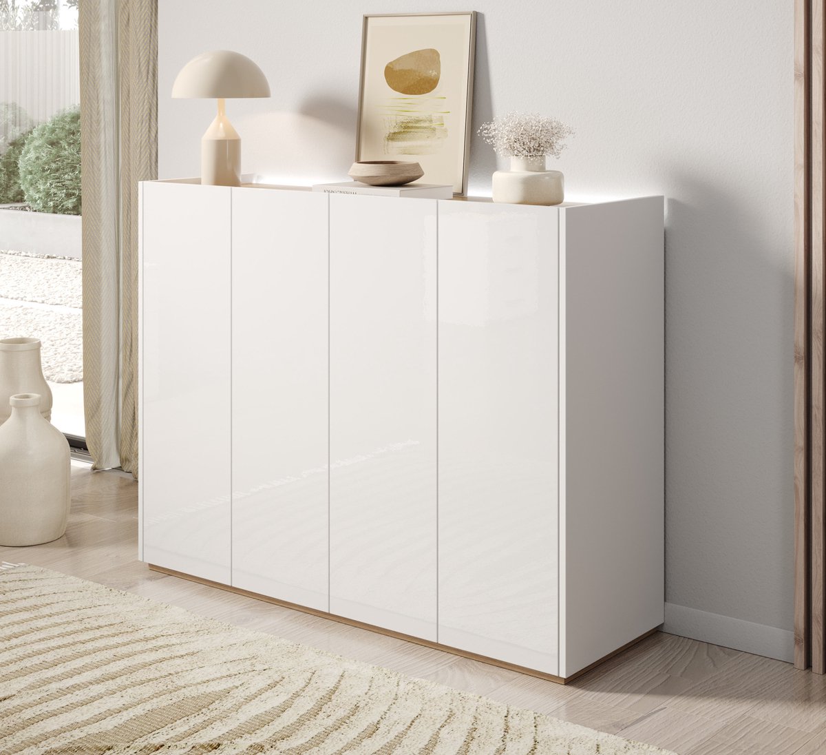Meubella - Schoenenkast Encore - Wit - 126 cm