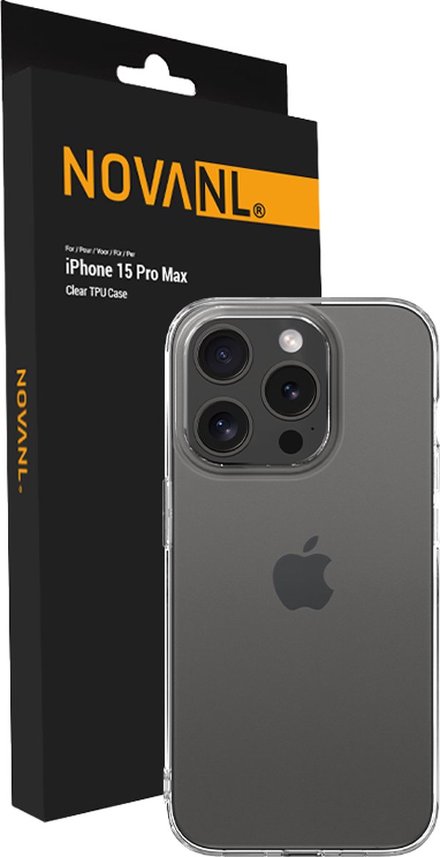 NOVANL Telefoonhoesje - Geschikt voor iPhone 15 Pro Max Hoesje - Transparant - Siliconen - GSM Hoesje - Doorzichtig