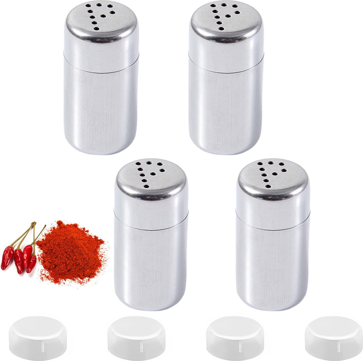 La'Moussawi ® Sierlijke Set van Vier Mini Specerijenstrooiers voor de Keuken