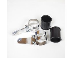 paar verchroomde koplampklemmen voor motoren d 53 tot 57mm café racer bobber