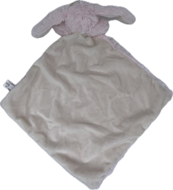 Knuffeldoekje baby en peuter - Kraamcadeau - Knuffeldoek met konijn als dierenvriendje - Vierkant 30x30 cm - Roze - Knuffelzacht — afbeelding 2