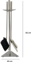 Haardset - 4-delig - rvs - 66x20x20 cm