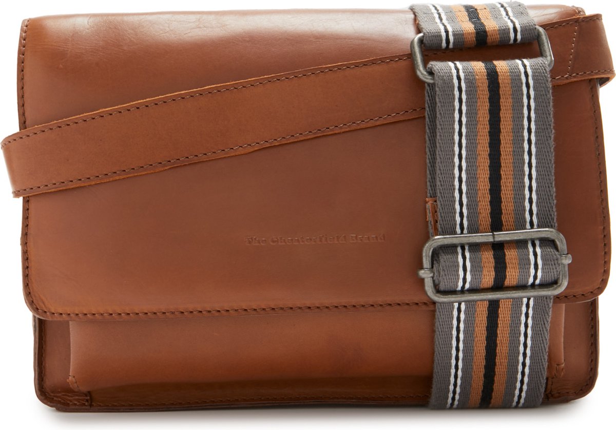 Chesterfield Aviles Waxed Pull Up Schoudertas - Cognac