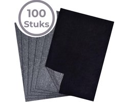 Laavir® Professioneel Carbonpapier Zwart – 100 Vellen – A4 Formaat – Voor Tekenen, Overtrekken & Ambachten – Geschikt voor Hout, Metaal, Glas & Klei
