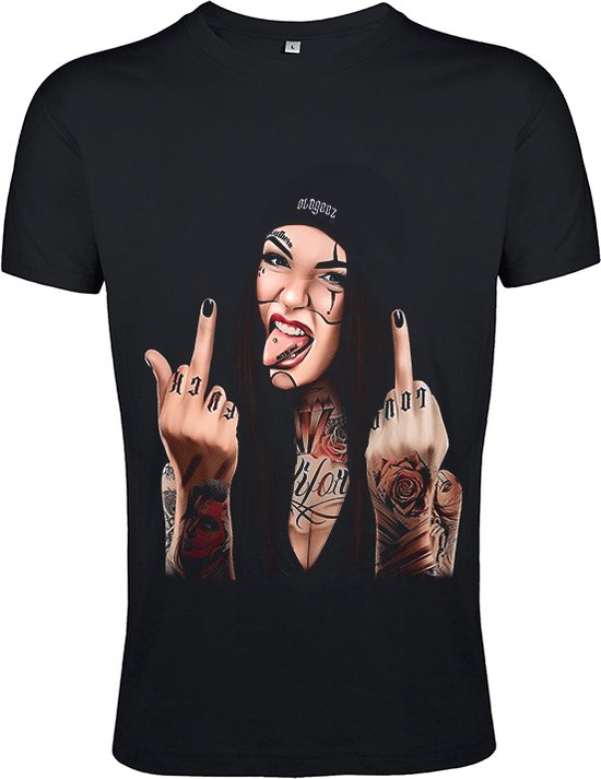 T-Shirt 1-149 Bain Girl Fuck Love - Zwart, xxL