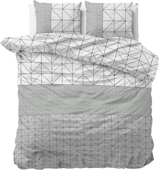 Foto: Excellent flanel winter dekbedovertrek liza grijs 240x200 220 lits jumeaux comfortabel en warm zalig slapen uniek dessin met handige drukknopen