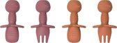 Sproudsy Couverts pour enfants - Bébé - 2 Cuillères et Fourchettes Bébé - Couverts Bébé - Sans BPA - Rose Oranje