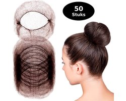 Haarnetjes Donkerbruin 50 Stuks – Ballet & Paardrijden Haarnet – Onzichtbaar Elastisch Knotnet Nylon 55 cm