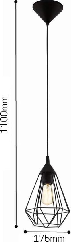 lux.pro Design hanglamp Rugby 21x28 cm E27 zwart en goudkleurig | premiumXL