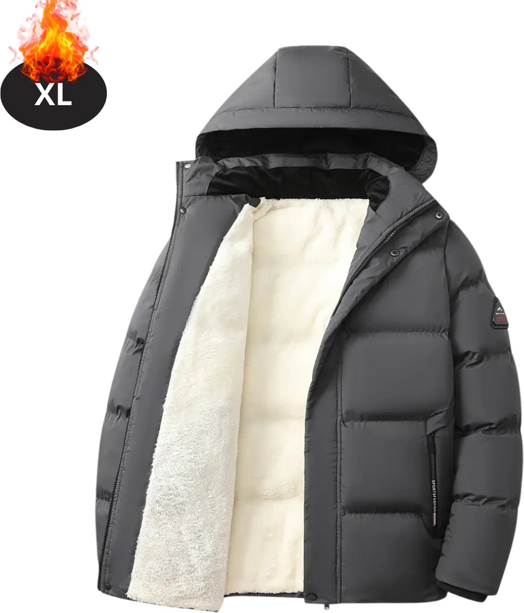 Bovista Winterjas Parka Heren Winter Jas Volwassen Stijlvol Grijs