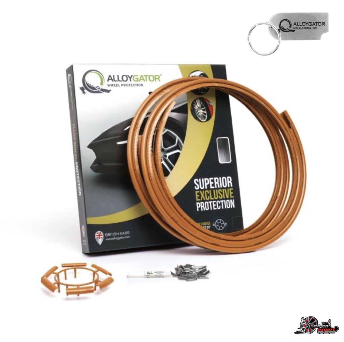 Alloygator Velgbescherming + Sleutelhanger | Brons | Stoeprand Bescherming | EXCLUSIVE (12-24" inch)