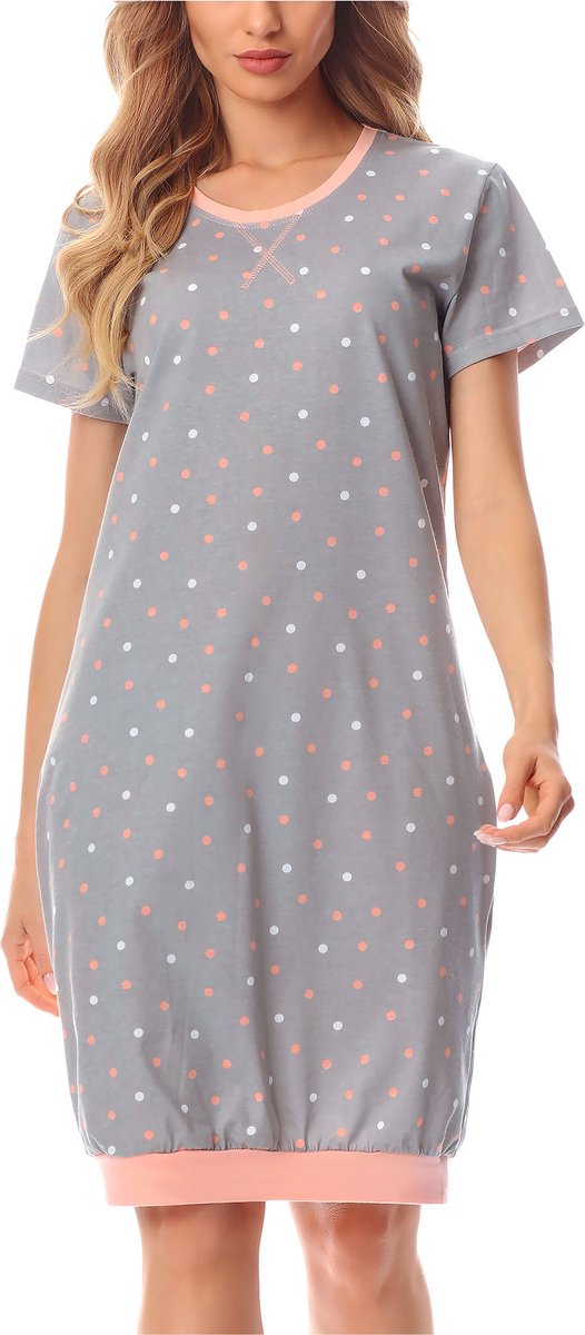 Merry Style Dames Pyjama - Korte mouwen – Katoen – Grijs/stippen – M - MS-MS10-184-ND