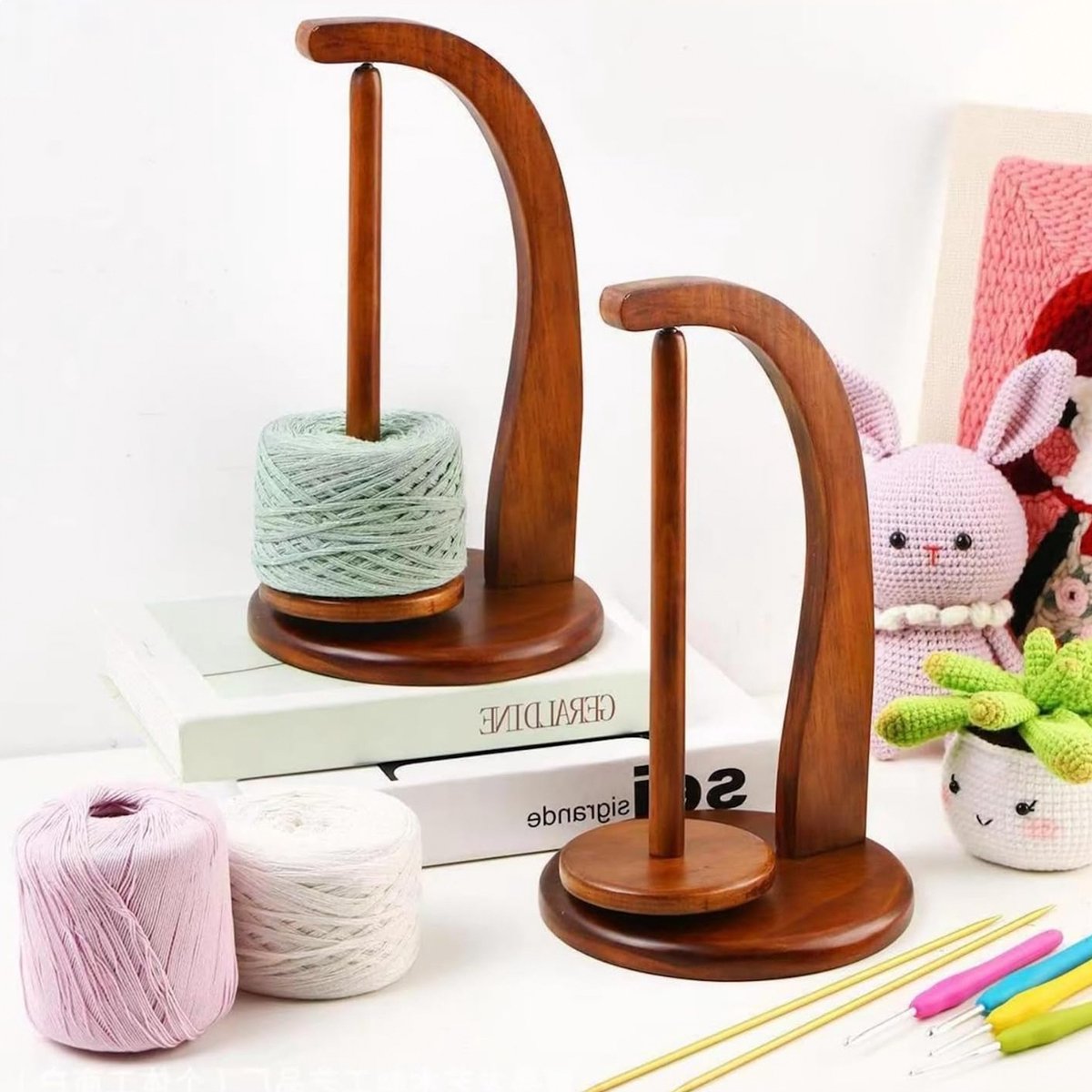 Yarn Holder - Yarn Fix - Yarn Winder - Breien - Garenhouder - Hout - YarnFix - Bolhouder — afbeelding 4