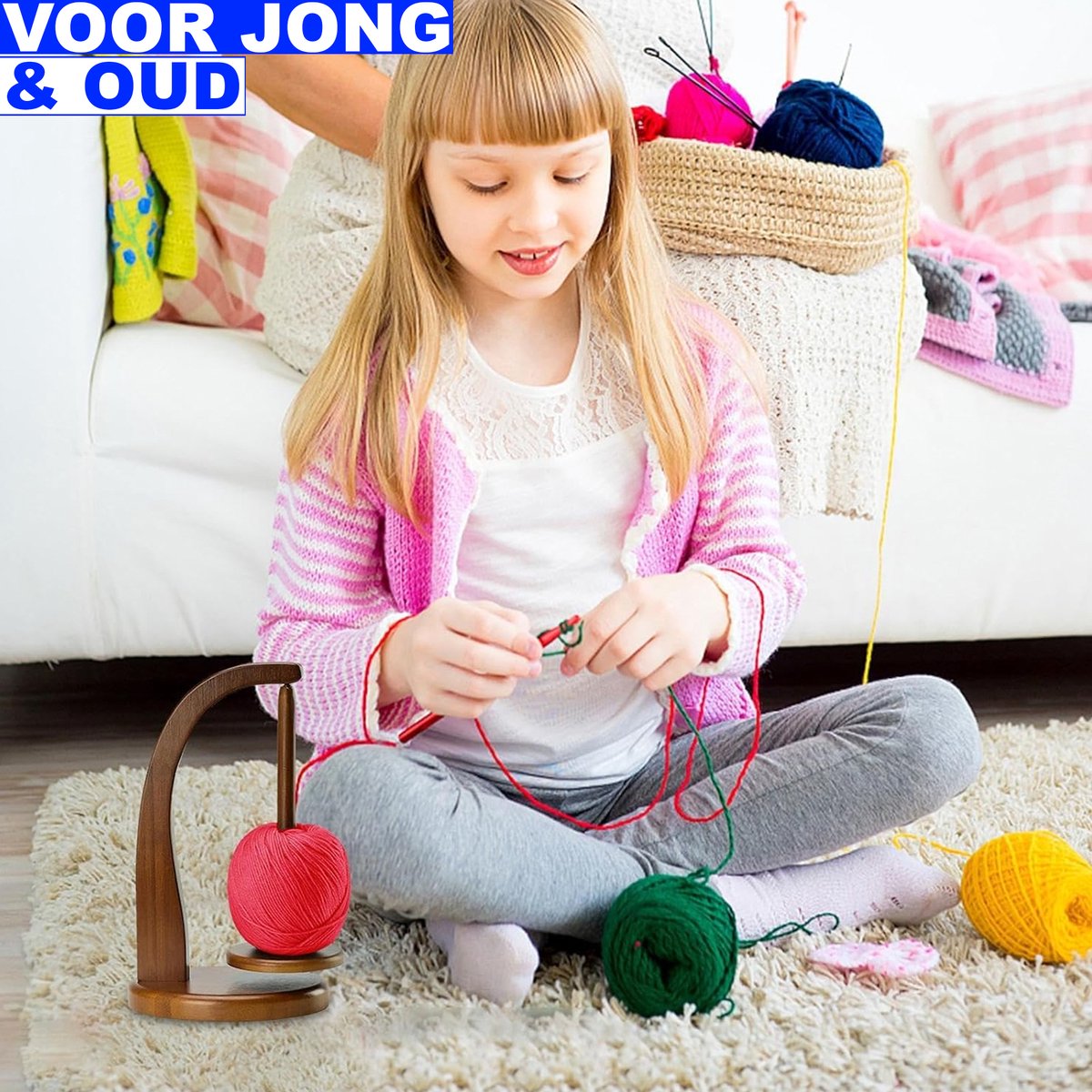 Yarn Holder - Yarn Fix - Yarn Winder - Breien - Garenhouder - Hout - YarnFix - Bolhouder — afbeelding 5