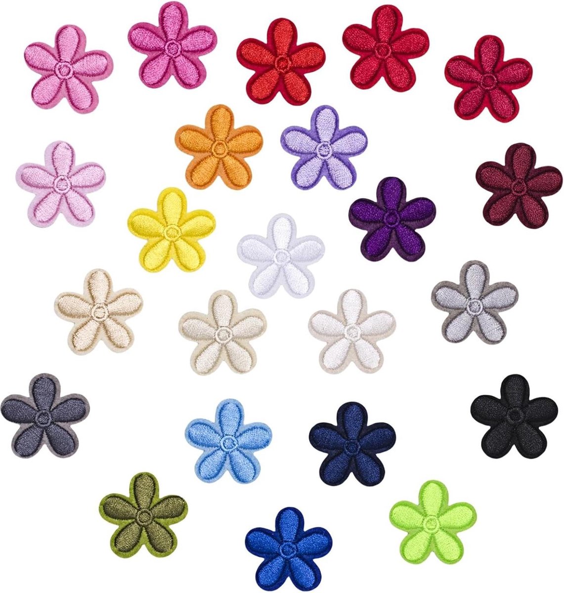 - Strijkapplicaties Met Kleurrijke Bloemen Madeliefjes - Decoratieve Patches - Kleding Stoffen - Reparatielapjes - Doe-Het-Zelf