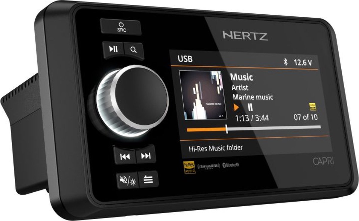 Hertz Capri H100 Bootradio met Bluetooth en NMEA 2000 4x70 Watt