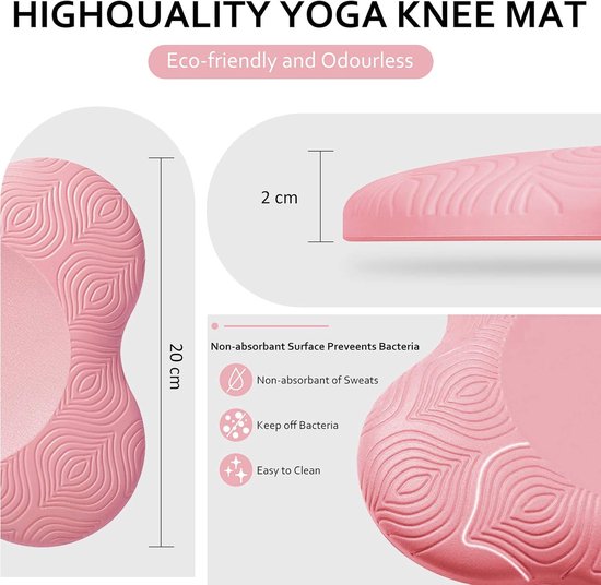 Yoga Knie Kussens - Set Van 2 Stuks - Yoga Kniebeschermer Mat - Sport Balans Kussen - Antislip Yogamatten - Kussen - Knee Pads - Kniestukken - Kniemat - Sportmat - Fitness - Ondersteuning Van KnieëN, Polsen En Ellebogen - 20×20×2cm van Amigy — afbeelding 5