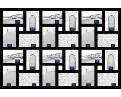 Collage fotolijst - SecaDesign - Collagelijst 24 foto's 10x15 cm - zwart - hout