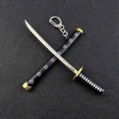 Miniatuur Samurai Zwaard Sleutelhanger - Katana Sleutelhanger met Schede - Decoratief Accessoire en Cadeau