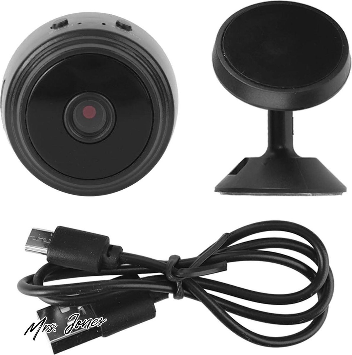 Mrs. Jones Elite Spycam WiFi-camera 720P 120 ° Groothoek Mini-bewakingssysteem - Draadloos - Extern - CCTV - Kinderen - Ouderen .