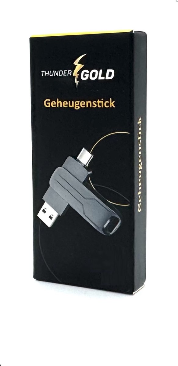 ThunderGold USB Stick 128 GB - USB-C en USB-A - Aluminium thumbnail 6