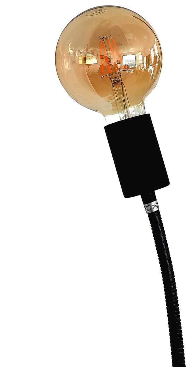 Trango 3-vlam 1531A-SD vloerlamp antraciet-mat *EARTH* incl. 3x 4W 3-traps dimbare E27 LED lamp 2500K goud-warm wit ca. H1550mm 3 lamparmen draaibare vloerlamp, kantoorlamp — cadeau in Wonen & Interieur - foto 3