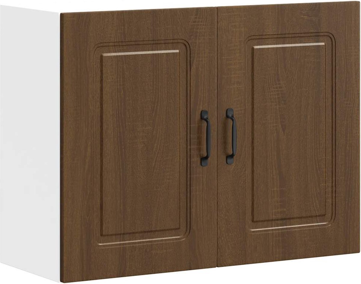 vidaXL Keukenbovenkast - Kalmar - bewerkt - hout - bruin - eikenkleur bruineiken