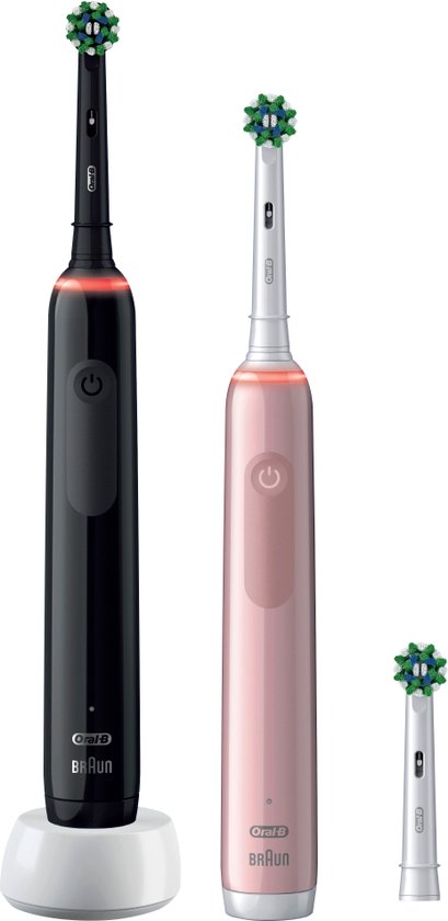 Oral B Pro 3 3900 Duo - Zwart en Roze Elektrische tandenborstel - met extra opzetborstel