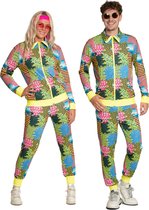Jaren 80 90 outfit voor dames en heren, retro trainingspak uit de jaren 80, jas, broek met gouden ketting, opblaasbare radio, carnaval
