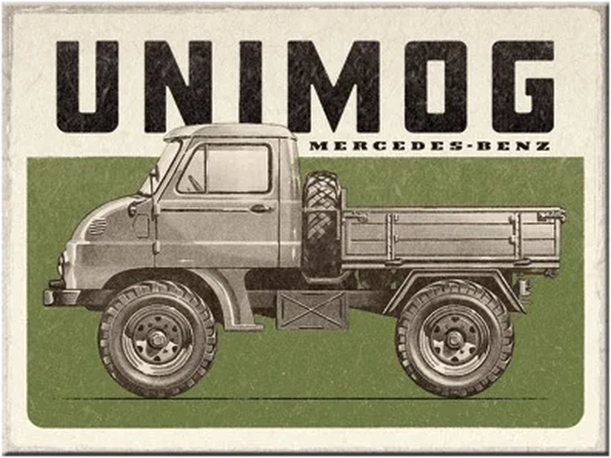 Magnet Daimler Truck Unimog Vintage magneet 6 x 8 cm
