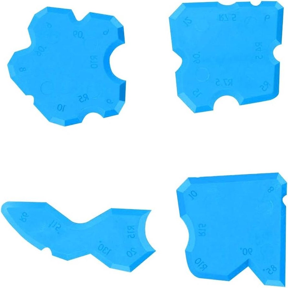 Goedkoopste 4 stuks afdichtgereedschap kit - afdichtmiddel siliconen - finishing gereedschap - afdichtgereedschap voor siliconen - afdichtmassa - mortel finishing sealing - blauw