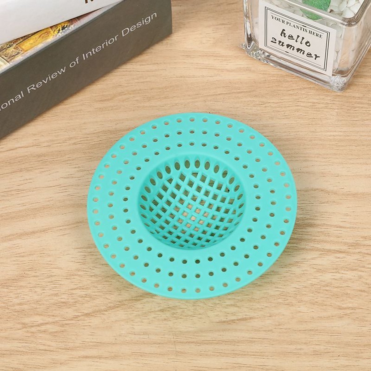1 stuk Gootsteenzeefje -Gootsteenzeef -Vuil tegenhouden Gootsteen -Gootsteenfilter -Zeef - kunststof- diameter 9.8cm- Groen