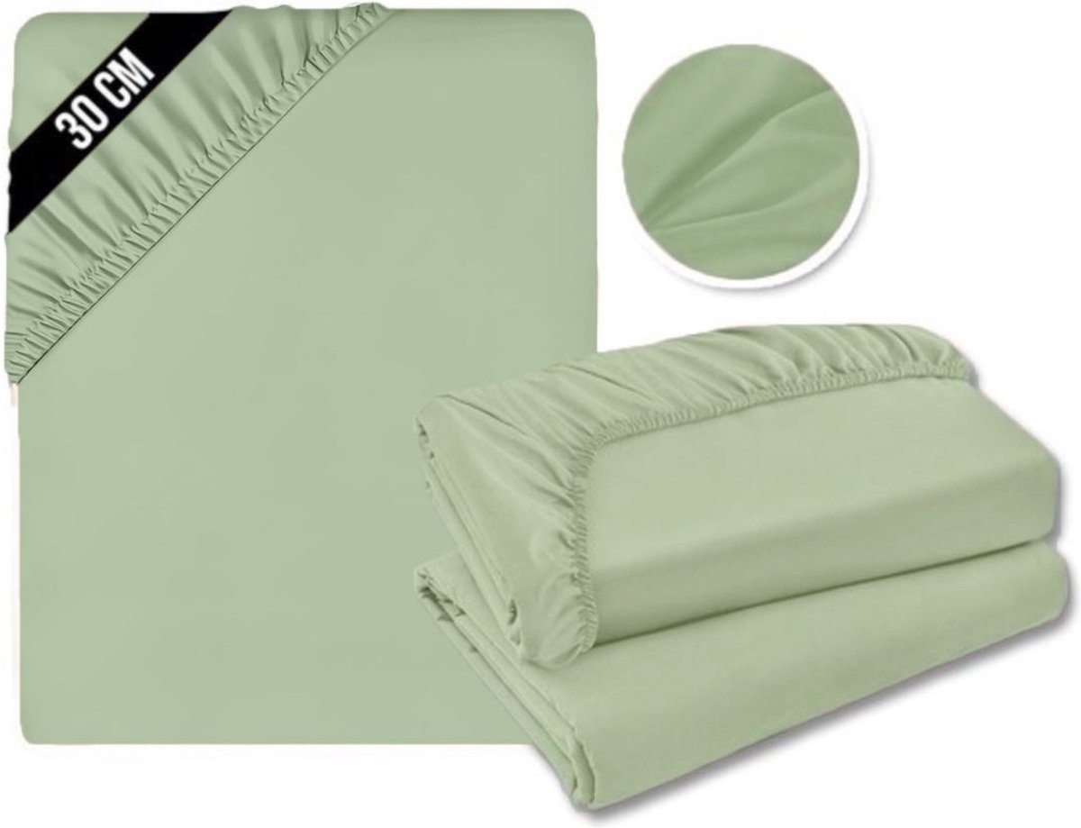 CRLYN® Matrasovertrek 180x200 - Hoeslaken - Matrashoes - Super Zacht - Saliegroen