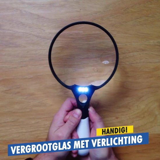 Safe Age® Vergrootglas met verlichting – 3 x LED – 2x 4x 25x – Leesloep voor ouderen - Loeplamp met led verlichting - Vergrootglas voor volwassenen
