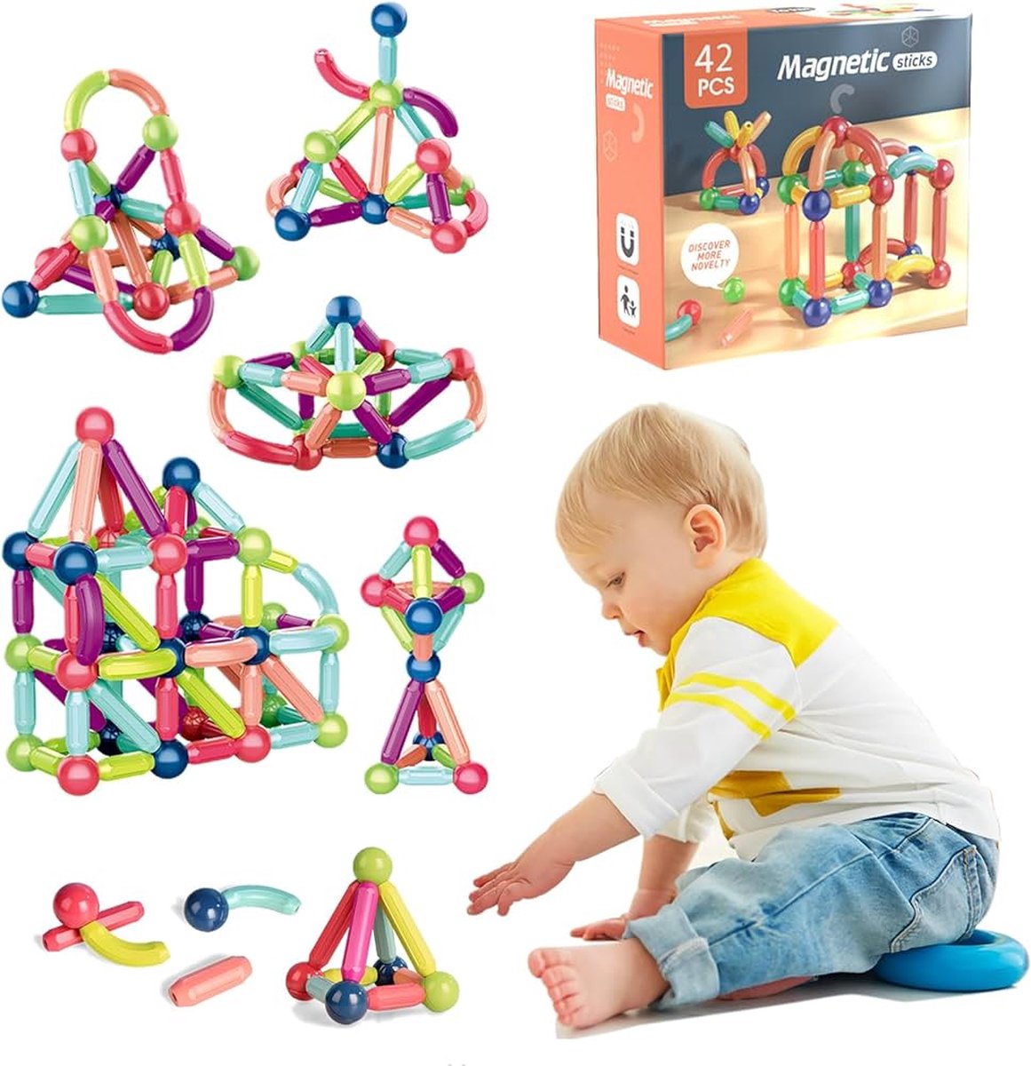 Useme Magnetic sticks - speelgoed - puzzelgames - Kids - 64 stuks