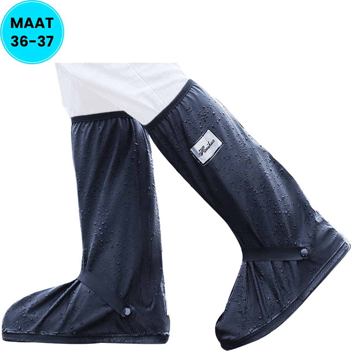 Somstyle Overschoenen - Maat 36-37 - Regenhoes Schoenen - Waterdicht & Reflecterend - Unisex - Hoog - Donkerblauw