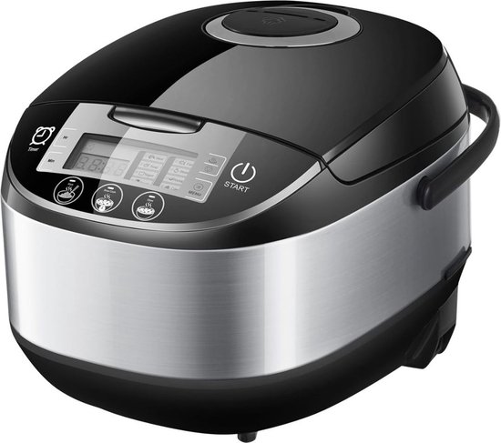 MKSS® Slowcooker met Timer - Keramische Binnenpan - Hotpot - Zwart met Zilver
