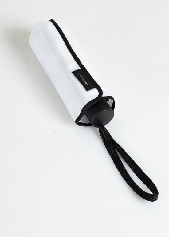 Lasessor - Mini - Parapluie - Voyage - Sac à main - Pliable - Manuel - Wit - 17cm