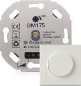 LED Dimmer - 0.5 tot 200 Watt - Universele LED Dimmer inclusief Afdekplaat - Led Dimmer Inbouw - Dimmer Schakelaar - Dimmer Afdekplaat
